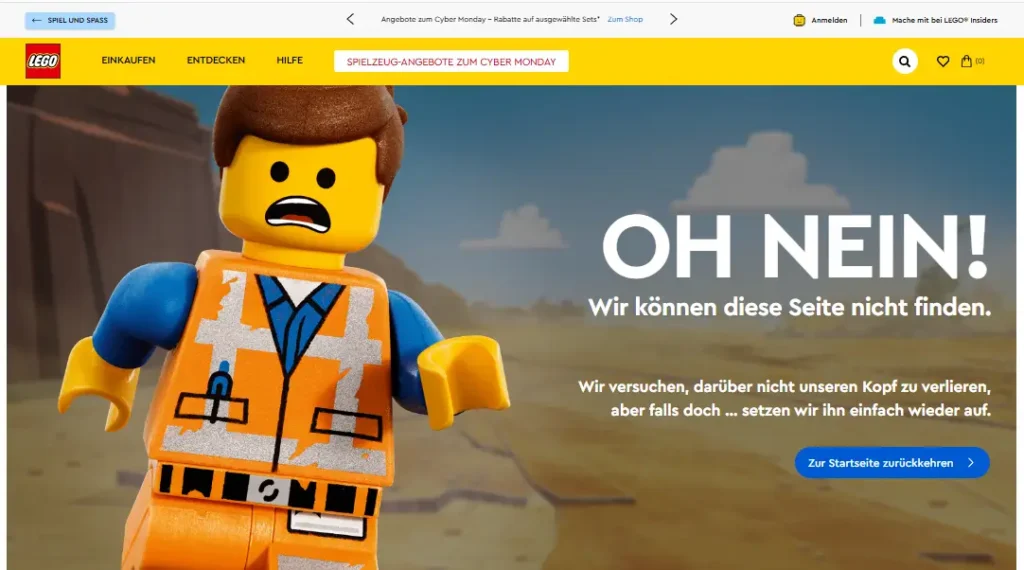 lego 404 page screenshot