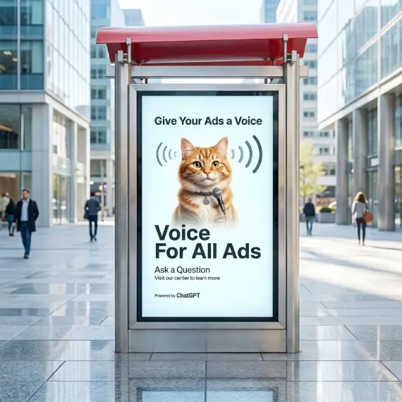 AI generated image of a cat in an advertisement